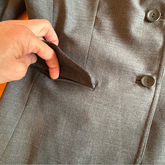 iAlex Alex Garfield 8 gray button front office career blazer suit, jacket - Picture 3 of 12